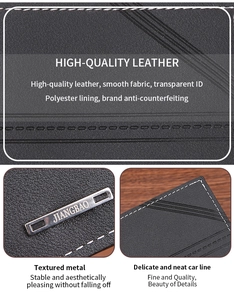 Detailed macro view of the premium leather texture and precise stitching on the men's wallet
