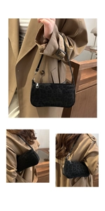 Détails du sac sous le bras léopard tendance avec fermeture éclair et fine bandoulière