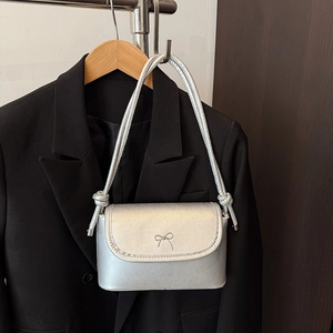 Women Shoulder Bag PU Leather Bowknot Decor Underarm Bag Trendy Versatile Flap Crossbody Bag For Daily Use