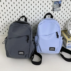 Mini sacs à dos minimalistes en nylon gris et violet pour étudiants, style mode décontracté
