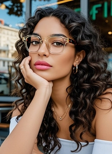 Close-up of translucent frames and tortoiseshell temples on retro fashion sunglasses