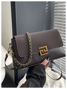 Détails d'un sac à bandoulière vintage avec texture plissée et boucle en métal doré