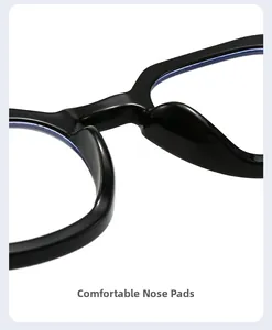 Close-up of comfortable integrated nose pads on black vintage fashion sunglasses