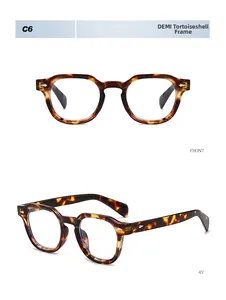 Classic tortoise frame glasses shown in front and side views with a vintage round design