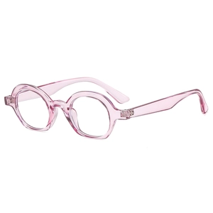 Retro light pink semi-round transparent sunglasses for women in high quality 2025 style
