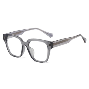 Monture de Lunettes Optiques Carrées Surdimensionnées TR90 pour Femmes Hommes Lunettes Filtre Anti-Lumière Bleue Rétro Rivet en Étoile Lentille Claire