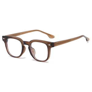 Classic amber brown TR90 glasses frame with anti-blue light clear lenses for men and women