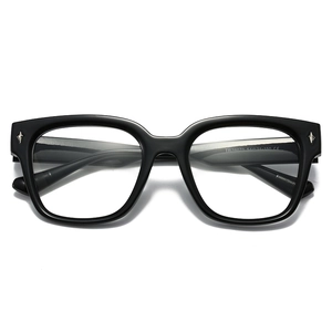 Lunettes TR90 noires à large monture anti-lumière bleue avec rivets en étoile