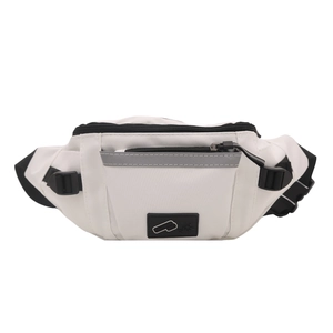 Sac banane de sport blanc imperméable avec bande réfléchissante et sangle réglable