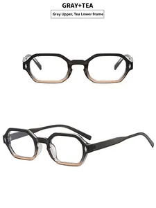 Detail of hexagonal gray and tea gradient frames with silver diamond rivets
