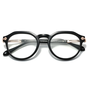 Retro Oval Japanese Style Blue Light Blocking Glasses Frame TR90 Metal Eyeglasses For Women Men