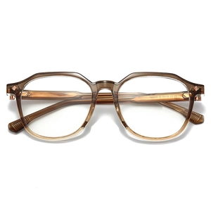 Retro oversized TR90 anti-blue light polygon optical glasses frames in amber gradient