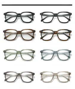 Macro display of eight stylish retro oversized TR frames with elegant metal rivets