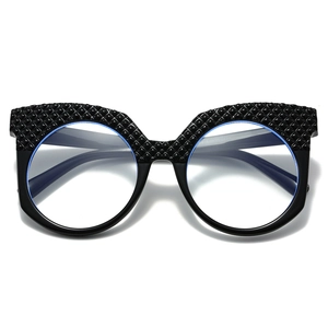 Occhiali Da Gatto Con Montatura Grande Anti Luce Blu Telaio In PC Trama A Rombi Occhiali Alla Moda Per Donna