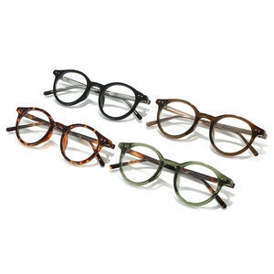 Lot de lunettes rétro à monture ovale en noir, écaille, marron et vert transparent