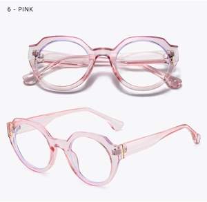 Monture ovale rose translucide pour femmes avec charnières en métal renforcées