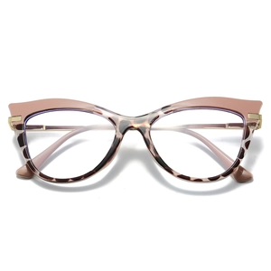 Retro Katzenauge Blaulichtfilter Brille Metall Kunststoff Rahmen Mode Brille Für Damen Optische Rahmen