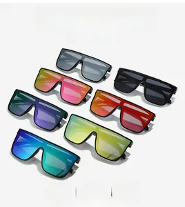 Detailed collection of colorful oversized sports sunglasses with polarized gradient lenses