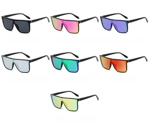 Detailed catalog of oversized cycling sunglasses in seven vibrant mirror lens colors