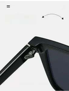 Close-up of durable metal hinge on black sporty sunglasses for smooth folding