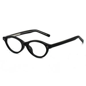 Retro Oval Optical Glasses TR90 Anti Blue Light Frame Fashion Eyewear For Men And Women Clear Lens Rivet Decor
