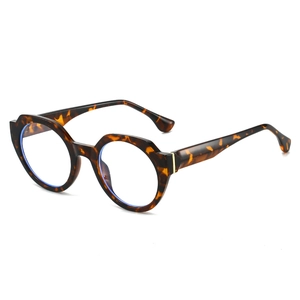 Lunettes rondes rétro écaille avec verres anti-lumière bleue et accents dorés