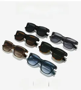 Détails de lunettes de soleil carrées vintage en six couleurs avec monture certifiée CE