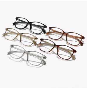 Detailed display of five colors of oversized square TR frames on a white background