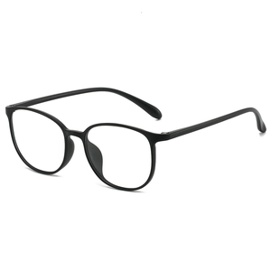 Matte black ultra-light TR90 retro round eyeglasses frame for men and women