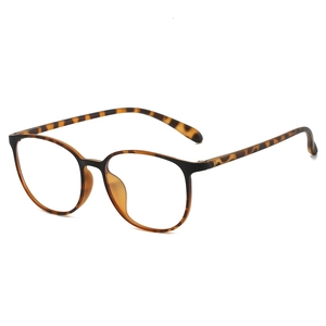 Retro tortoise shell TR90 anti-blue light glasses shown at a 45-degree angle on white