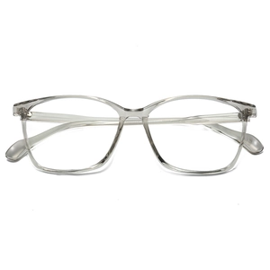 Classic transparent grey TR90 square frame glasses for blue light blocking and prescription
