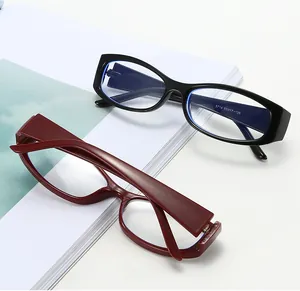 Detail view of stylish square glasses frames with dimensions 55-17-135 on magazine background