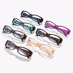 Detailed collection of multi-color rectangle eyeglass frames with sturdy metal hinges