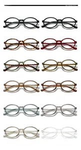 Grille détaillée de 12 coloris de lunettes de lecture rondes TR90 anti-lumière bleue