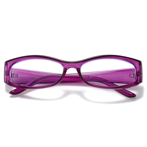 Stylish translucent purple anti-blue light glasses frame for women with sleek temples