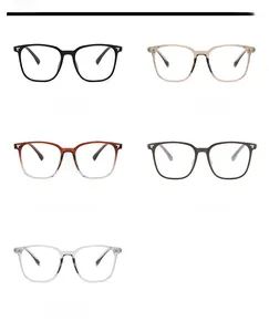 Detailed comparison of TR8065 square eyeglass frames in five diverse color options