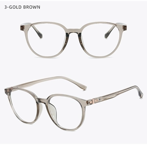 Detail view of gold brown round glasses frames showing size 51-18-142 specs