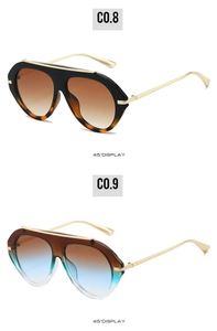 45-degree angle view of aviator sunglasses in tortoise and brown gradient lenses