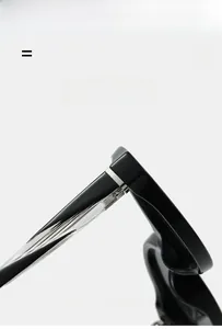 Detail of high-gloss acetate frame hinge with durable silver metal reinforcement