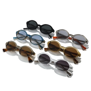Retro oval sunglasses set in six colors including classic black and olive green