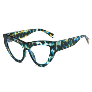 Fashion Cat Eye Glasses Frame Oversized Anti Blue Light PC Material Retro Optical Eyewear For Men Women Trend