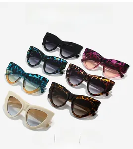 Grille détaillée montrant des lunettes de soleil œil de chat en sept motifs colorés stylés