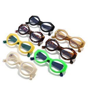 Oval chunky geometric sunglasses for women in black, tortoiseshell and vibrant colors