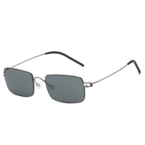 Rectangle Sunglasses Stainless Steel Frame UV400 Protection Ultralight Fashion Men Women Business Casual Eyewear