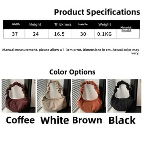 Guide des tailles et choix de couleurs pour sac vintage en daim avec dimensions détaillées