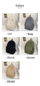 Kleiner Damen Rucksack aus Cord in fünf Farben Off-White Grau Schwarz Grün und Khaki erhältlich