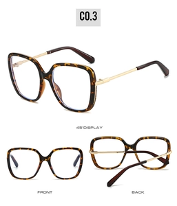 Three perspectives showing tortoiseshell square frame glasses with gold metal temples
