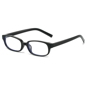 Retro black square full-rim anti-blue light glasses for men and women on white background