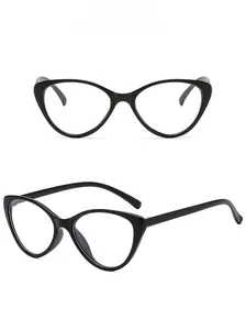 Detail view of matte black cat-eye glasses frames showing the sleek frosted texture and shape