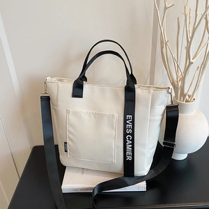 Large Tote Bag Nylon Multi Pocket Shoulder Crossbody Handbag Casual Commute Sporty Fashion For Women Students